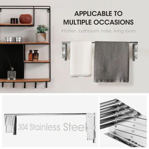 Séche linge extensible mural pour vêtement en aluminium thumbnail 4