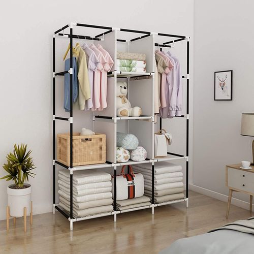 Armoire Chambre Rangement Penderie de Vêtement en Tissu thumbnail 2