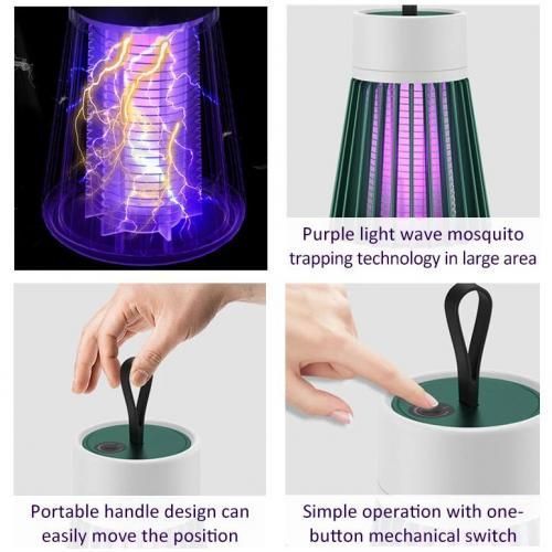 USB LED lampe électrique tueur de moustiques Portable 360 degré thumbnail 4