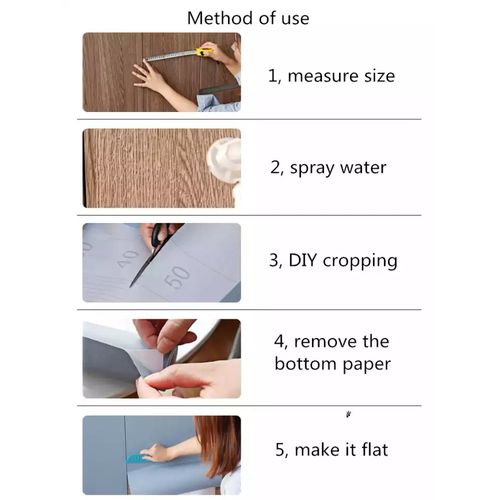 Rouleaux Papier Adhésif décoratif Imperméable pour meuble Et Cuisine - Blanc thumbnail 3