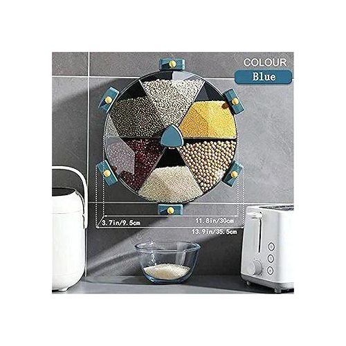 Organisateur mural rotatif pour aliments secs avec compartiments rotatifs