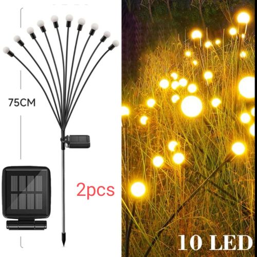 2 Pcs Lampes solaires de jardin, lampes pivotantes, lampes solaires extérieures 10 Led