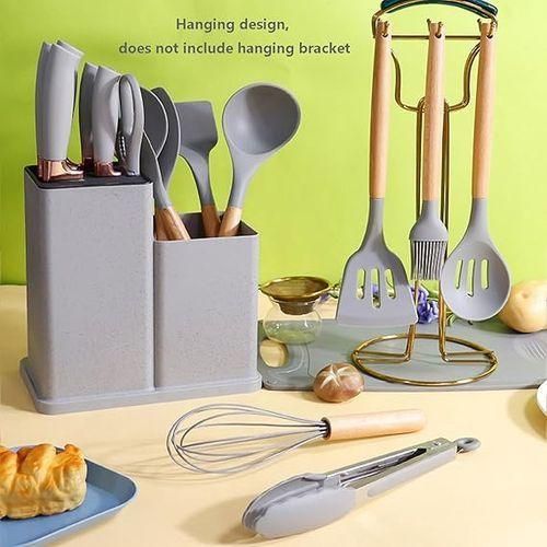 Ensemble de ustensiles de cuisine 19 pcs avec support de Silicone