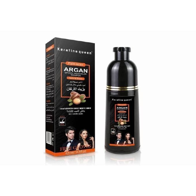 keratine queen Shampoing colorant brune /huile dargan,cheveux ,noir naturel