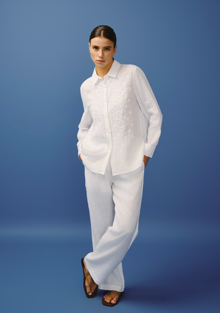 Pantalon en Lin Blanc