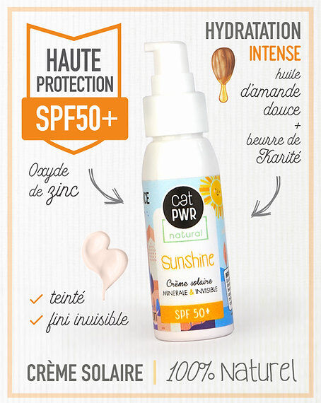 Sunshine Crème / Ecran Solaire Naturel Minéral & Invisible SPF50+ thumbnail 2