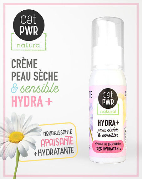 Hydra+ Crème Très Hydratante et Apaisante pour peaux Sèches et Sensibles