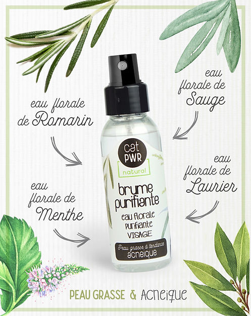 Brume Purifiant Visage Anti-Imperfection pour Peau Mixte à Grasse
