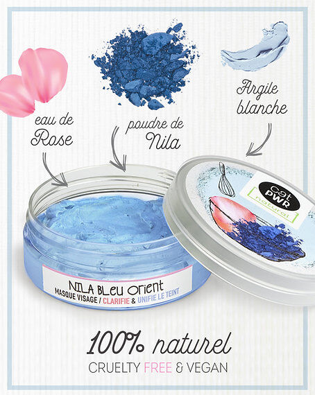 Nila Bleu Orient Masque Visage Eclaircissant + Unifie le Teint