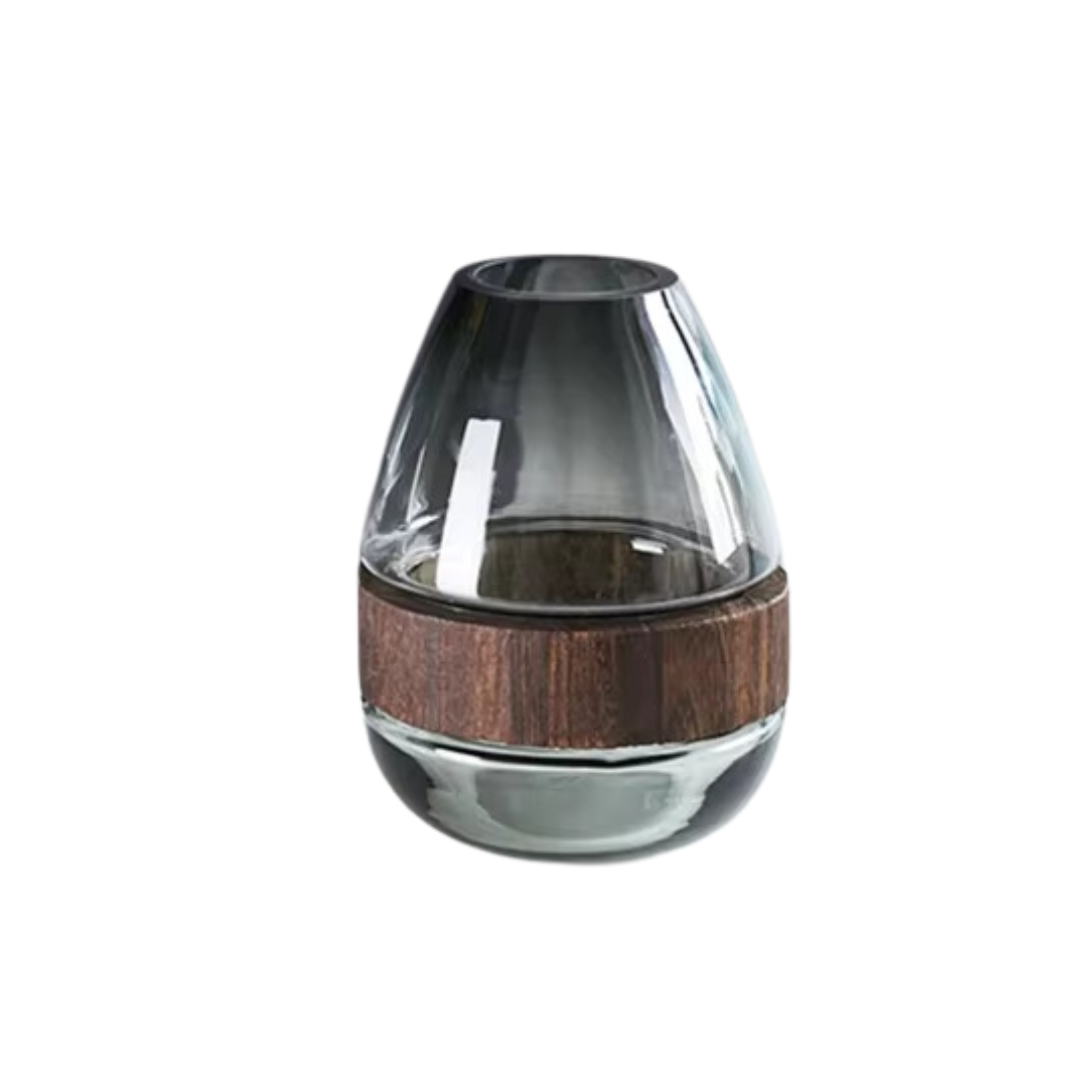 BROWNIE VASE EN VERRE GRIS