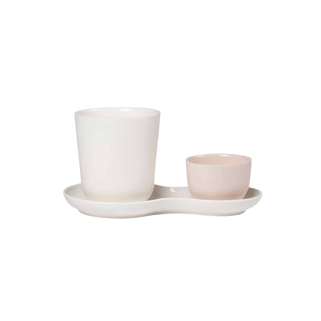 Set Nudge – Duo de Tasses & Assiette – Couleur Crème