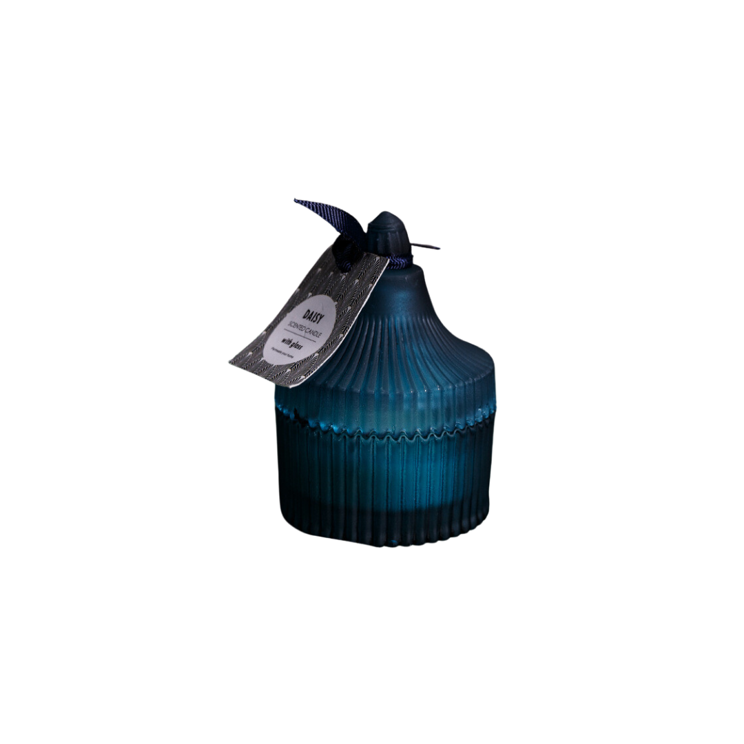 BOUGIE AVEC COUVERCLE PETIT BONBONNIER EN VERRE PASTEL