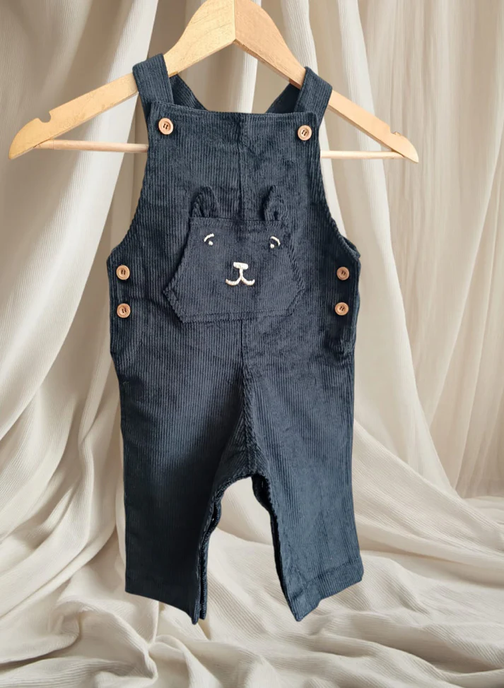 Salopette en velours pour enfant -Bleu