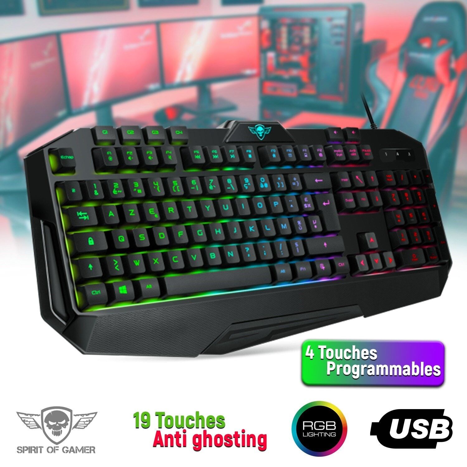 Clavier Pro-K8 Rétro-éclairage RGB