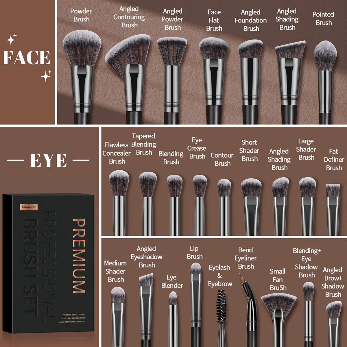 25 Pieces Makeup Brush Kit thumbnail 3