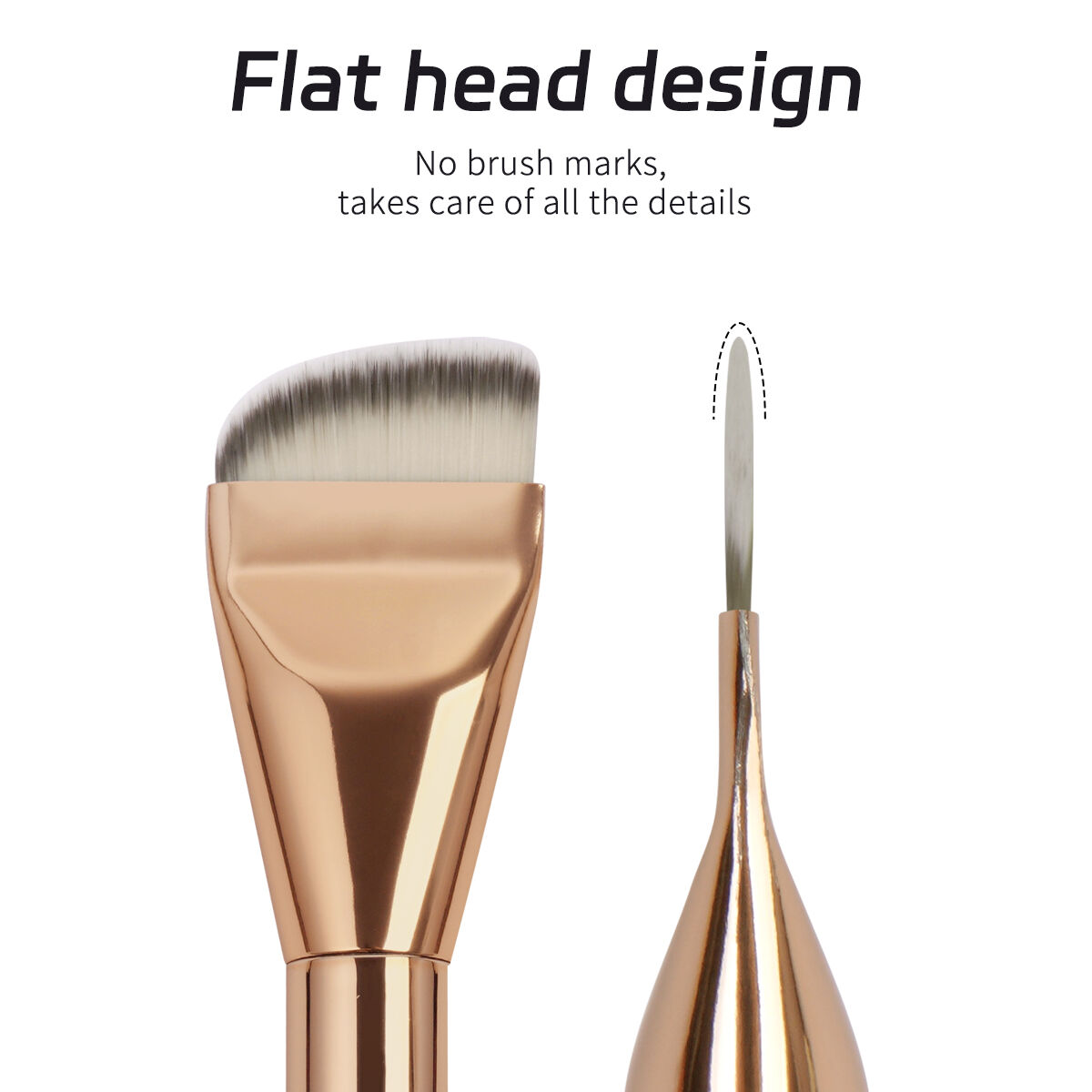2 Pieces Makeup Brush-Gold