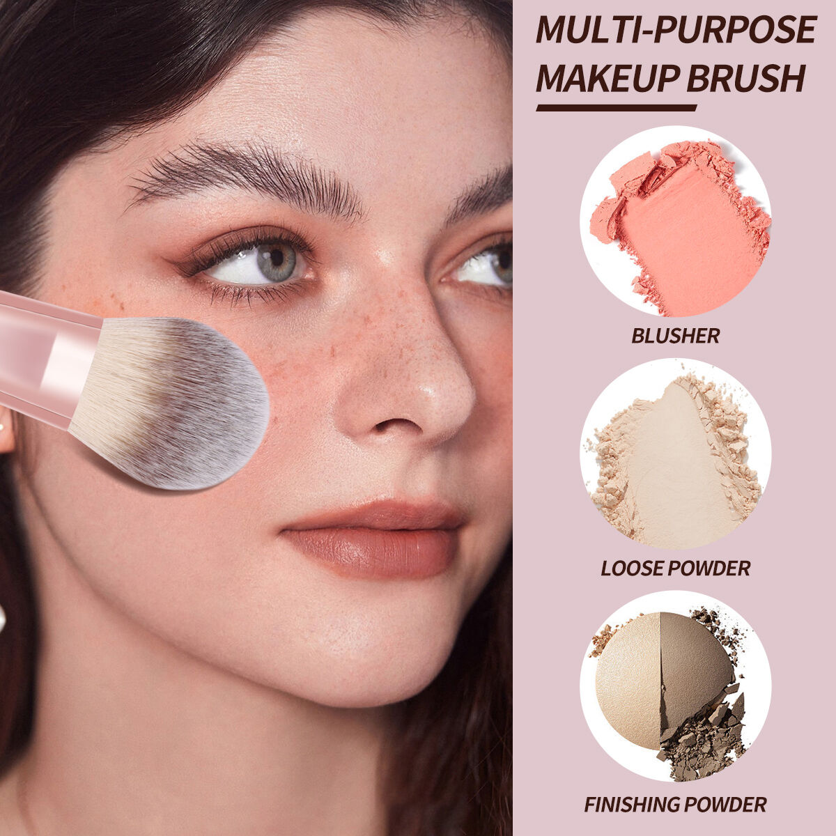 18 Pieces Makeup Brush Set-Black Handle Rose Golden Tube thumbnail 4