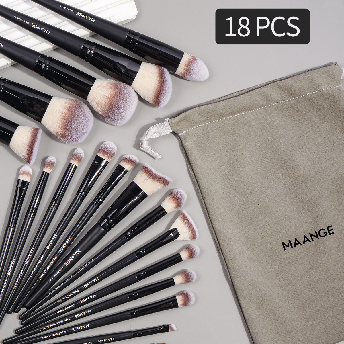 18 Pieces Makeup Brush with Bag thumbnail 4