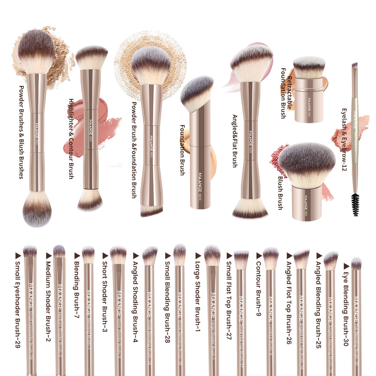 20 Pieces Makeup Brush With Bag