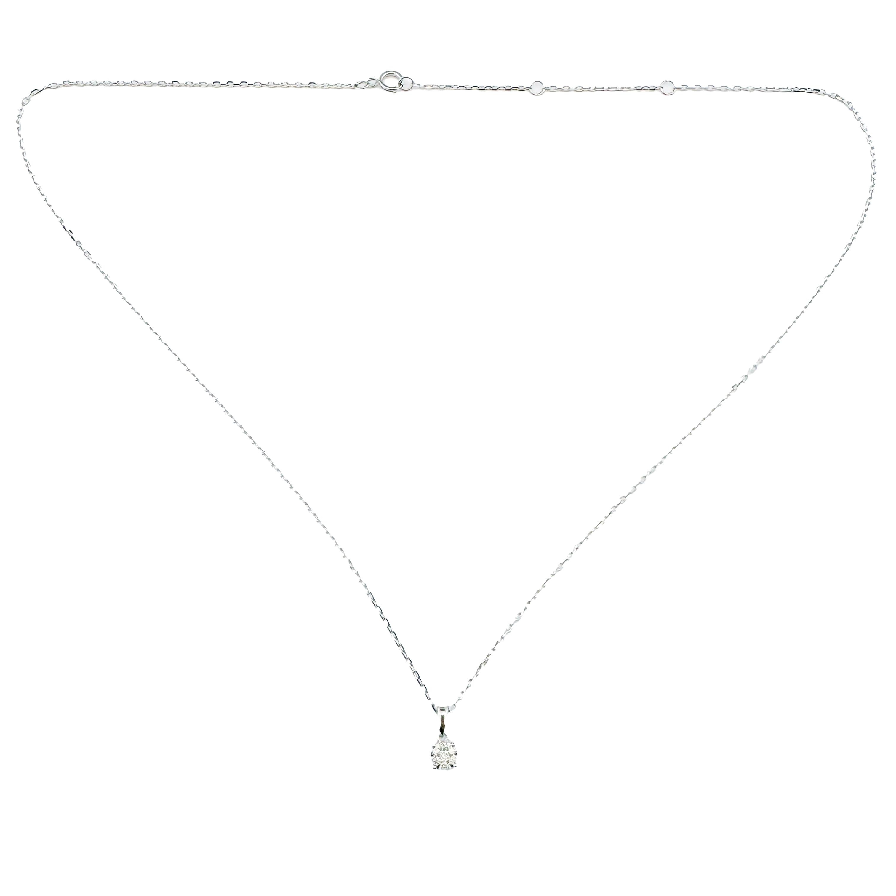 Collier Solitaire Or Blanc 18K & Diamant Naturel – Éclat Pur, Élégance Intemporelle.