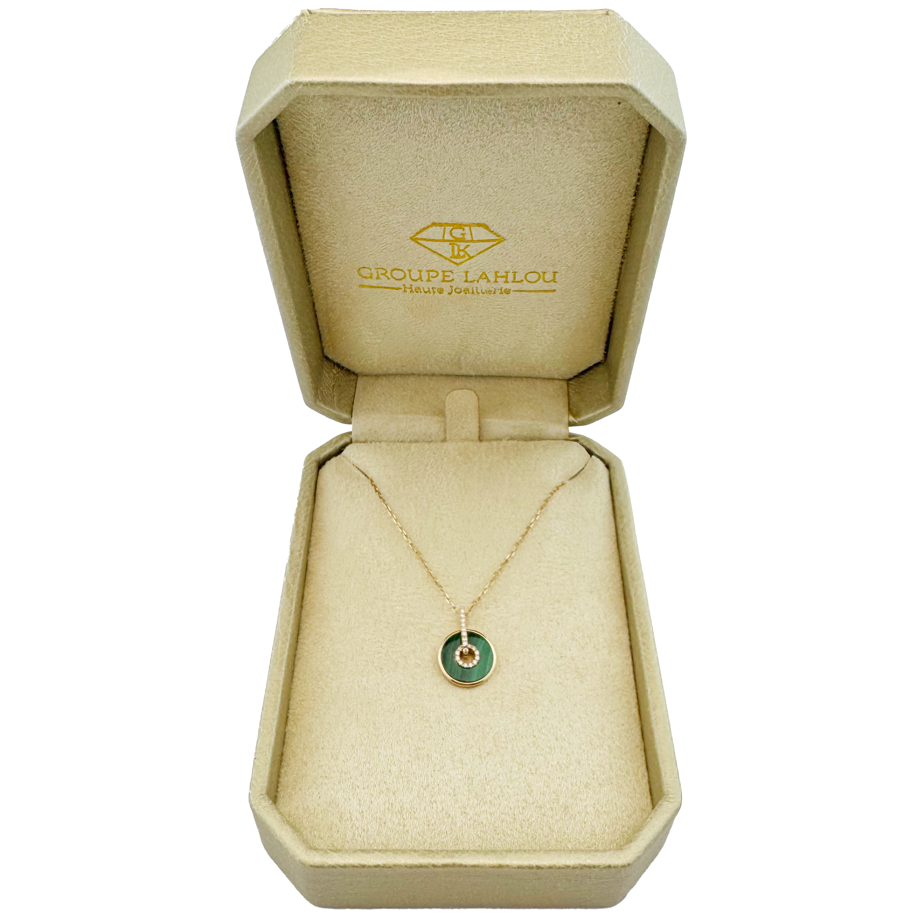 Collier Or Jaune 18K & Diamants Naturels – Pendentif Pierre Colorée, Élégance Distinctive.