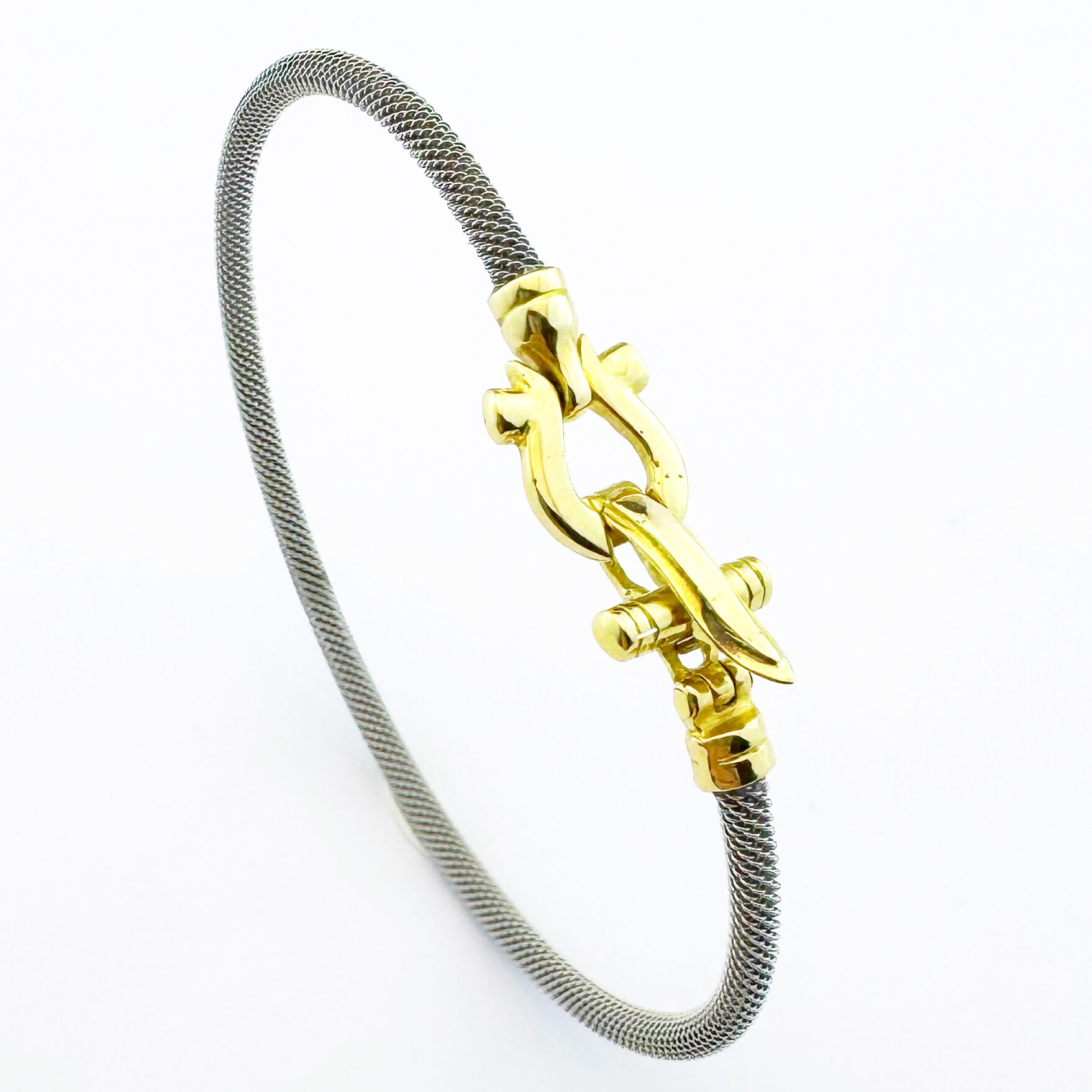 Bracelet Homme en Acier Inoxydable & Or 18K - Mousqueton Marin