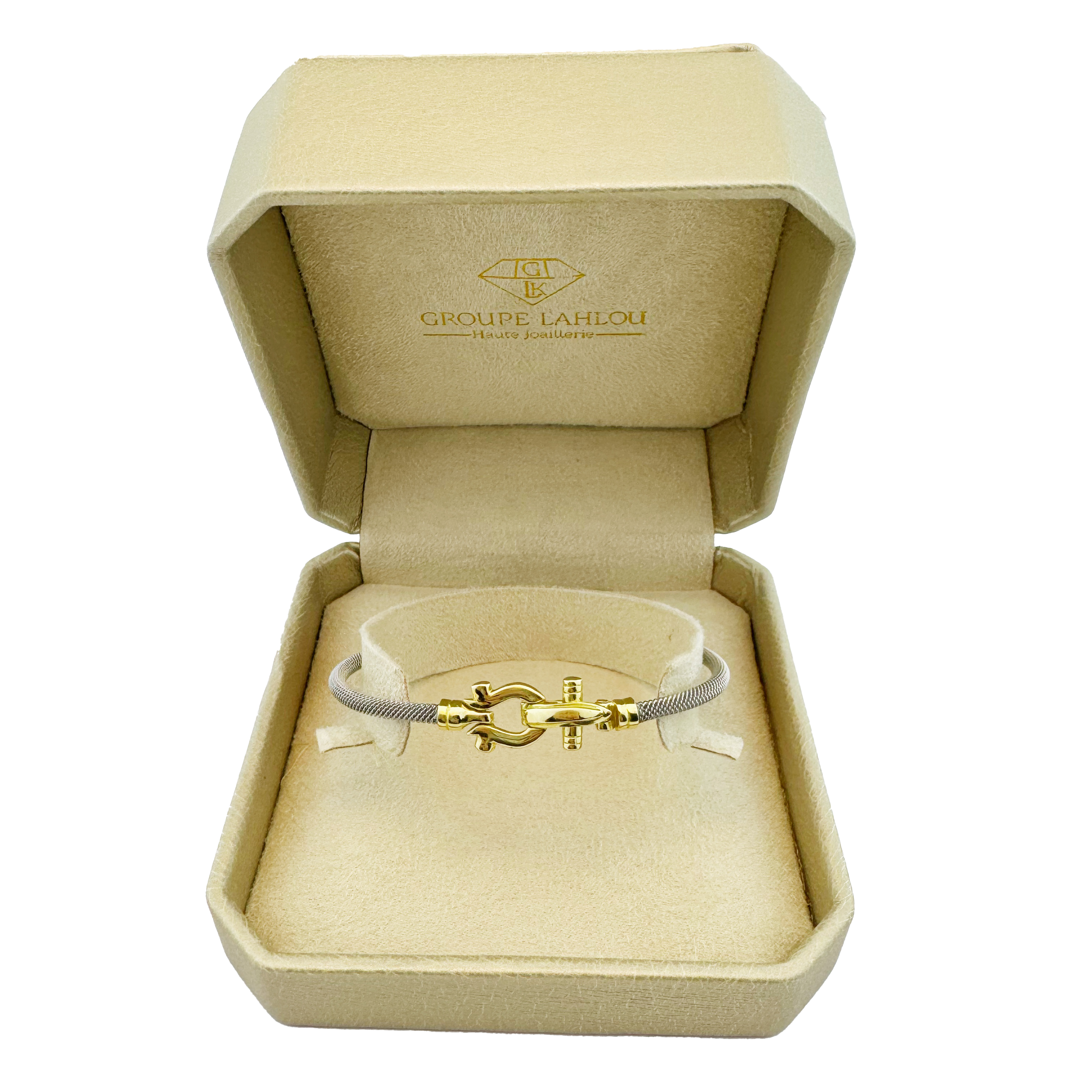 Bracelet Homme en Acier Inoxydable & Or 18K - Mousqueton Marin