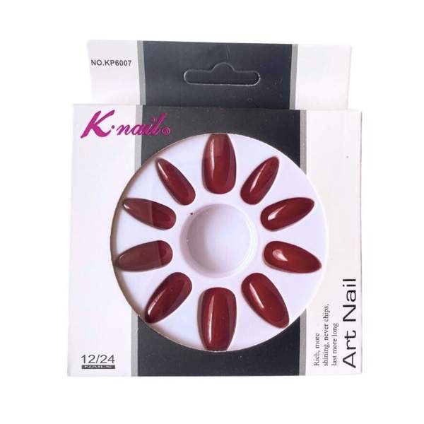 Boîte de 12 Faux Ongles Bordeaux A-13