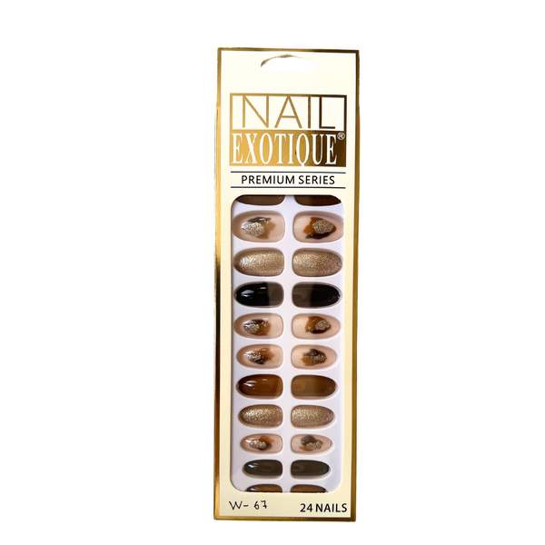 24 Pièces Faux Ongles Adhésif Double Face W-67
