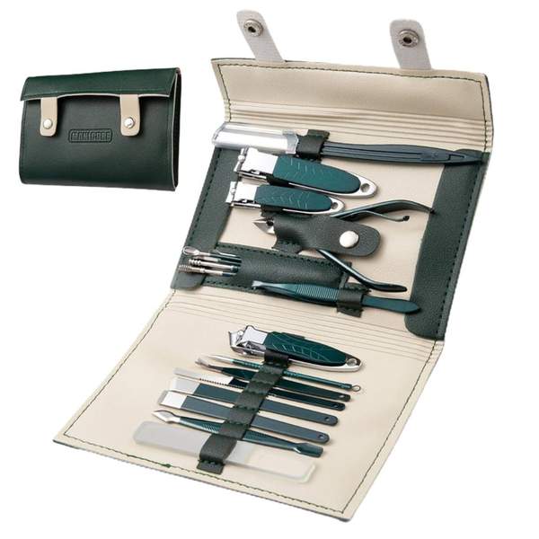 Kit Manucure et Pédicure Professionnel 18 en 1 Vert