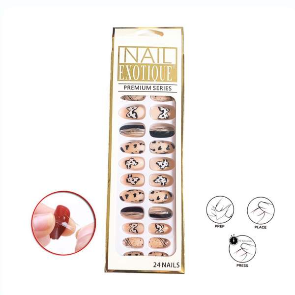 24 Pièces Faux Ongles Adhésif Double Face