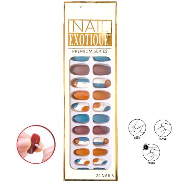 24 Pièces Faux Ongles Adhésif Double Face 11