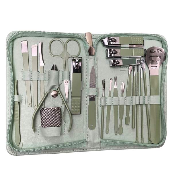 Kit Manucure et Pédicure Professionnel 22 en 1 Vert