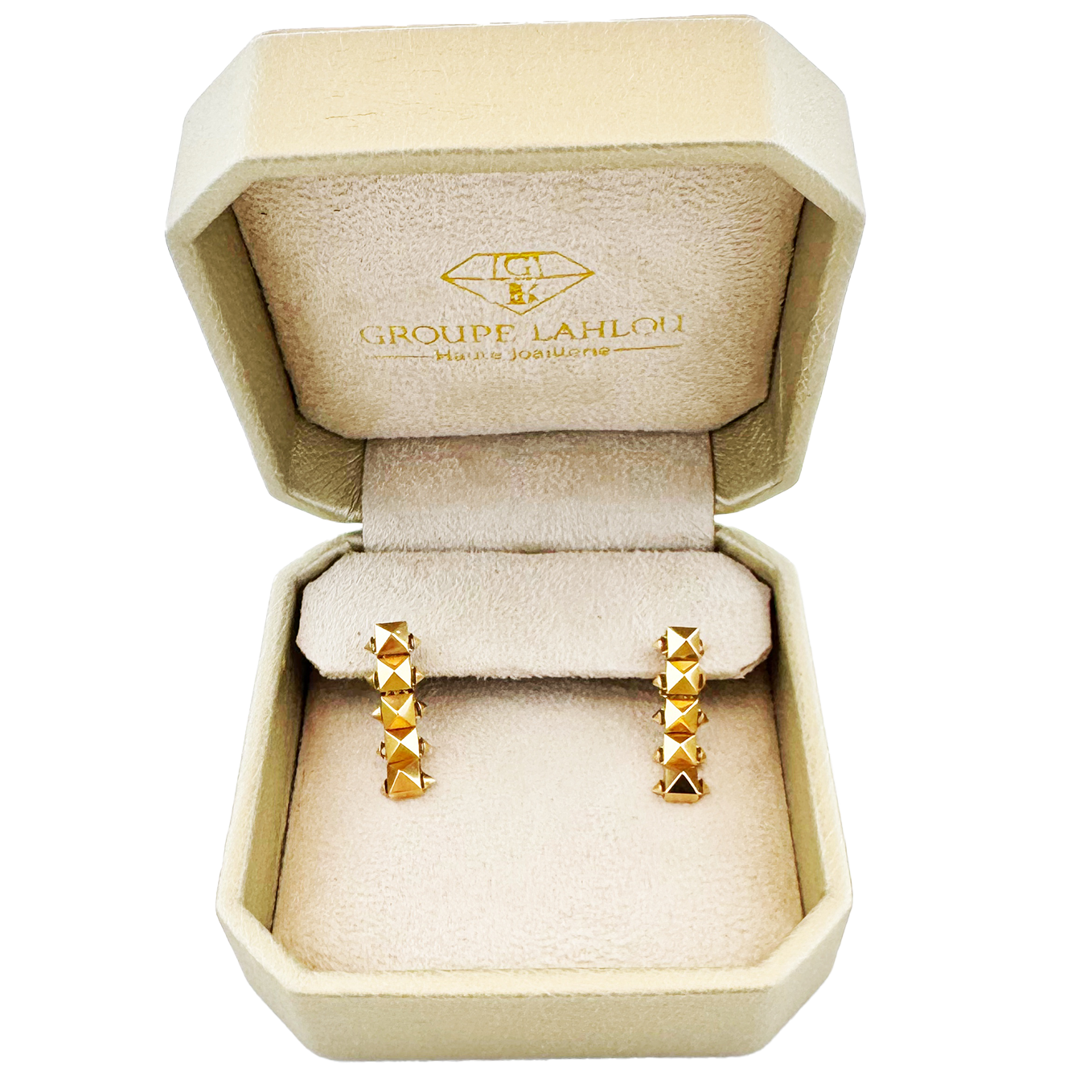 Boucles d'Oreilles Dormeuses Or Jaune & Diamilites Doubles – Éclat Moderne, Confort Chic.