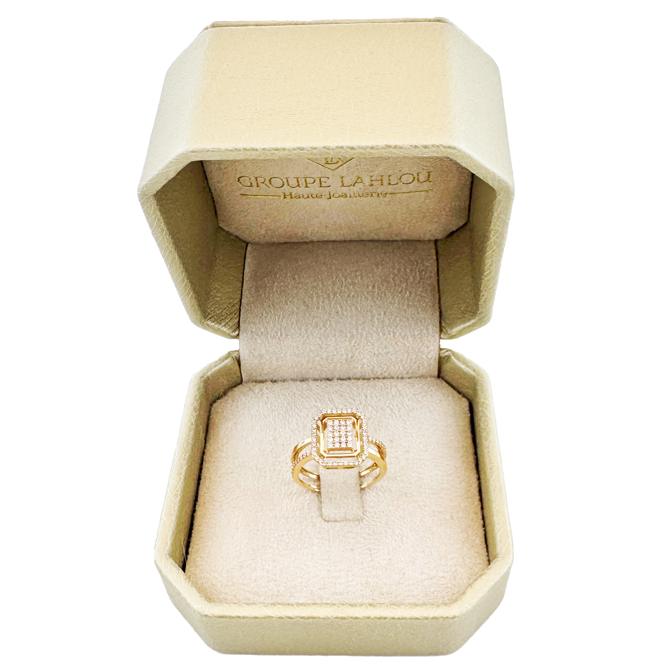 Bague Mariage Halo or Rose 18K et Diamant – Brillance et Amour Éternel thumbnail 2