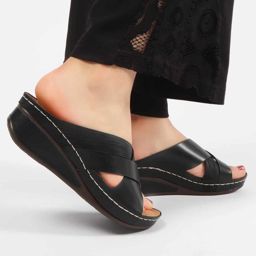 Plush - Sandales confortables en Noir
