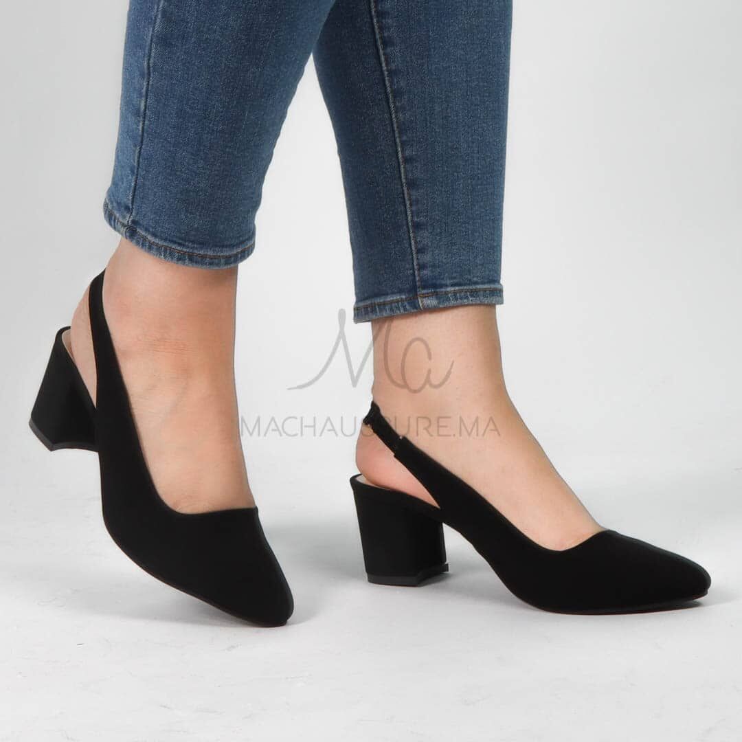 Neferti – Escarpins Demi Talon En Noir thumbnail 1