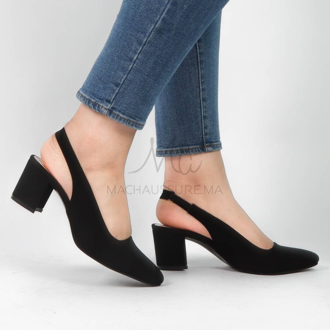 Neferti – Escarpins Demi Talon En Noir thumbnail 3