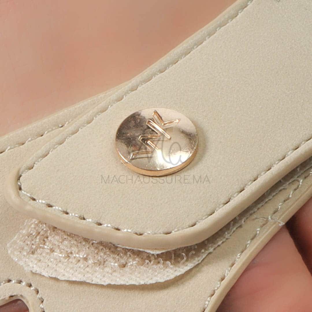 Kyda– Sandales Compensées En Beige