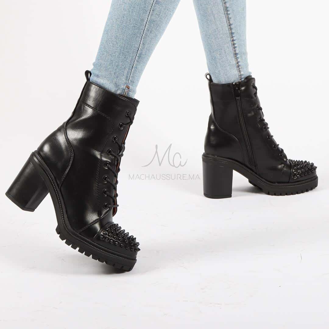 Pegy - Bottines À Talons En Noir