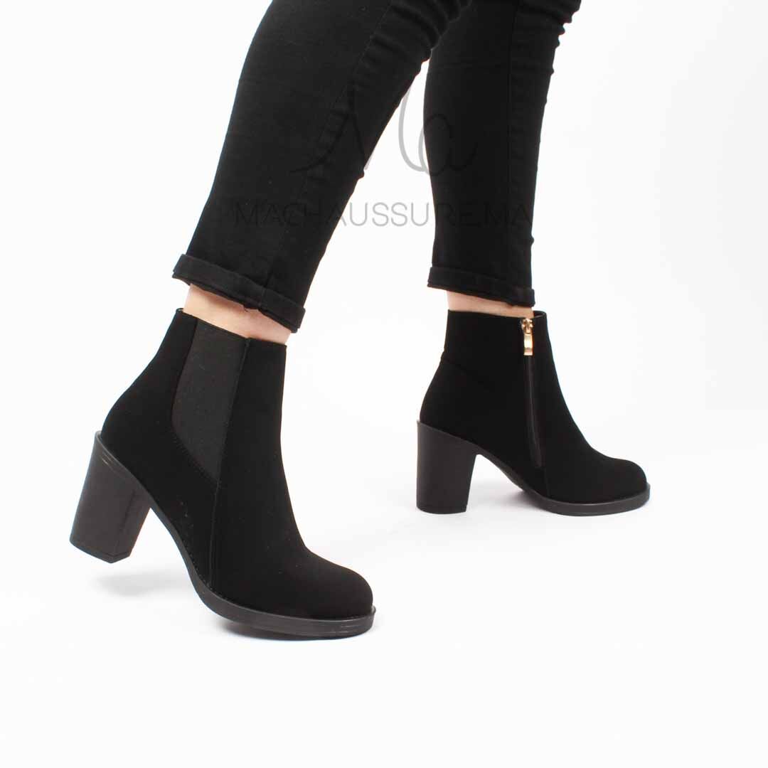 Chuky Heel Bottines- Noir