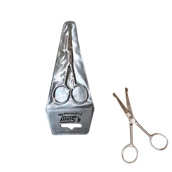 Ciseaux Poils du Nez Lames Droites Bout Rond