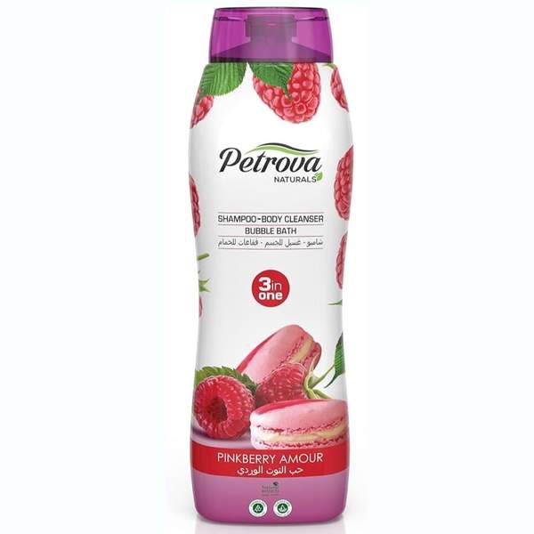 Gel Douche, Shampooing et Bulles 3 en 1 Framboise 800ml