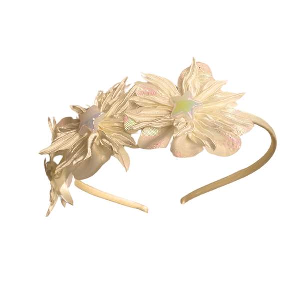 Bandeau Serre-tête en Fleur Beige