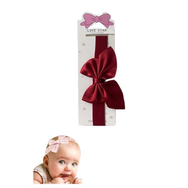 Serre Tête Élastique avec Nœud Rouge