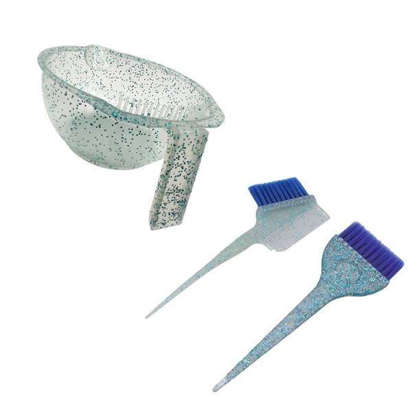 Kit Outil Coloration Cheveux Bol Mélange 2 Peignes Brosses Colorant