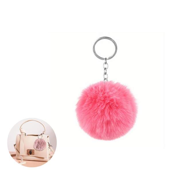 Porte Clé Fourrure Rose