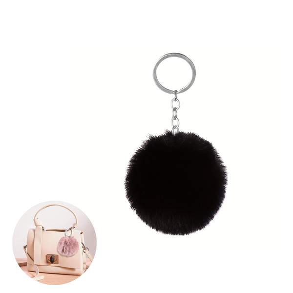 Porte Clé Fourrure Noir