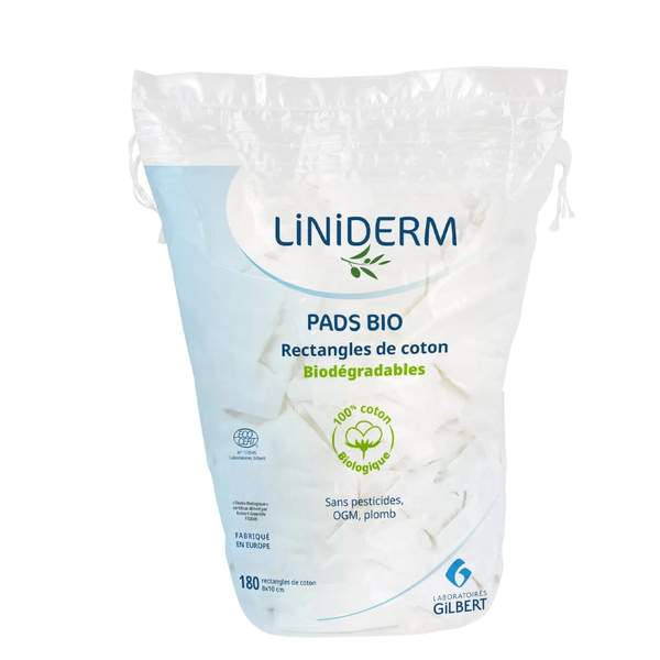 Pads Bio Liniderm 180 Coton Rectangulaire Biodégradable