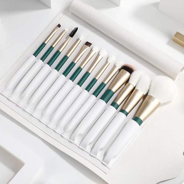 Ensemble de Pinceaux de Maquillage 13 Pièces avec Poils en Fibres